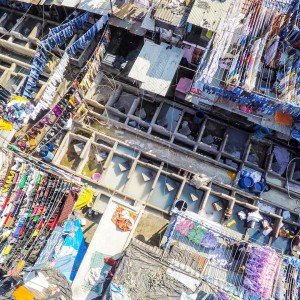 mumbai laundry aerial shot via gopro drone in 4k